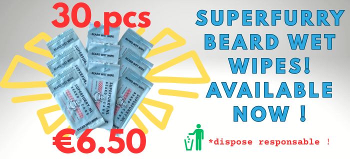 Superfurry Fragrance free Wet Beard Wipes 30 pieces for €6.50