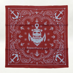 SUPERFURRY COTTON BANDANA ROT/BLAUW