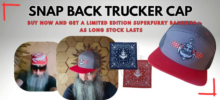 Superfurry Snap Back Trucker cap with mesh back one size fits all